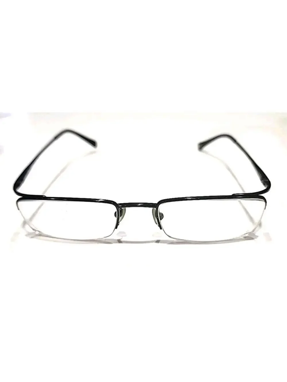Ray Ban RB8582 1017 Tiny Crack Black Titanium Half Rim Eyeglasses 51-19 140 Read